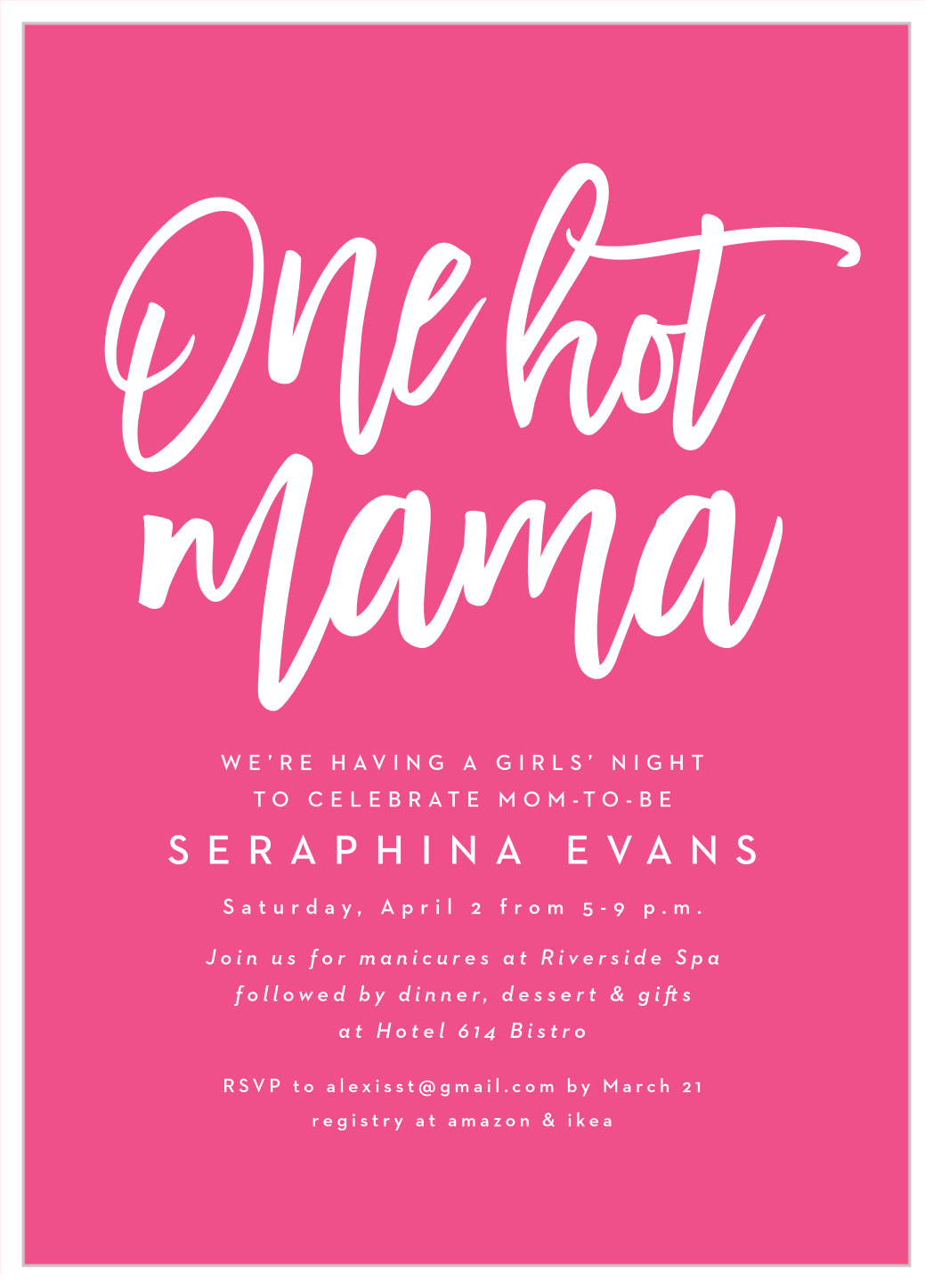One Hot Mama Baby Shower Invitations by Basic Invite, image size:1048x1447