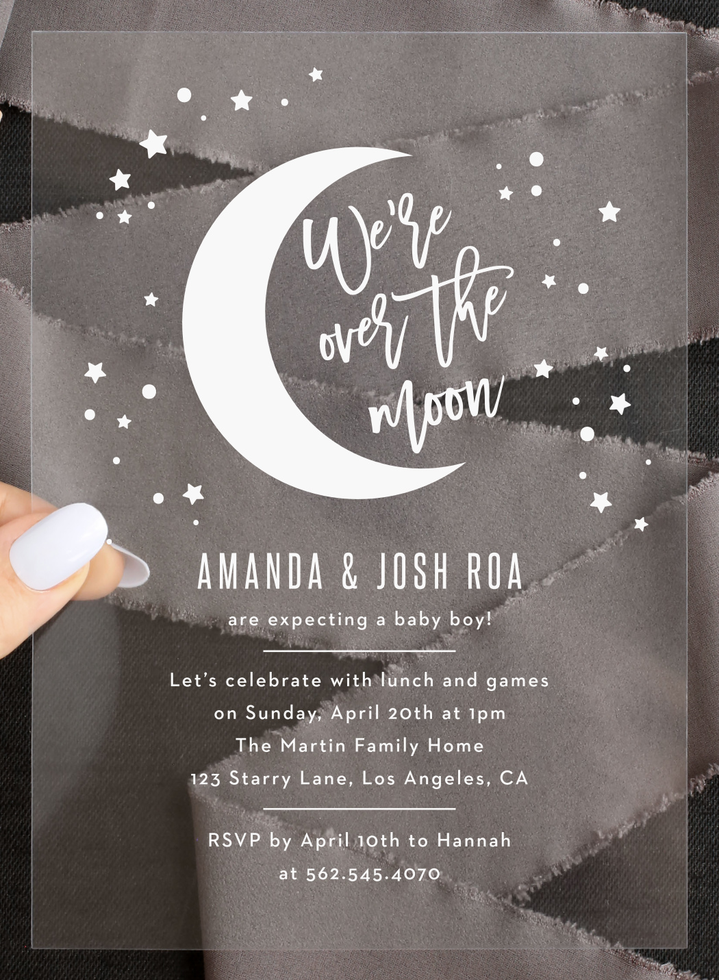 Over the moon baby best sale shower invitations