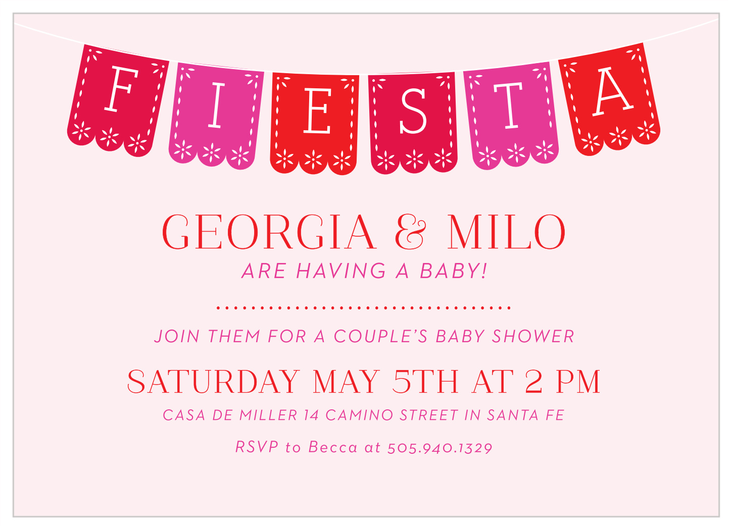 Fiesta baby clearance shower evite