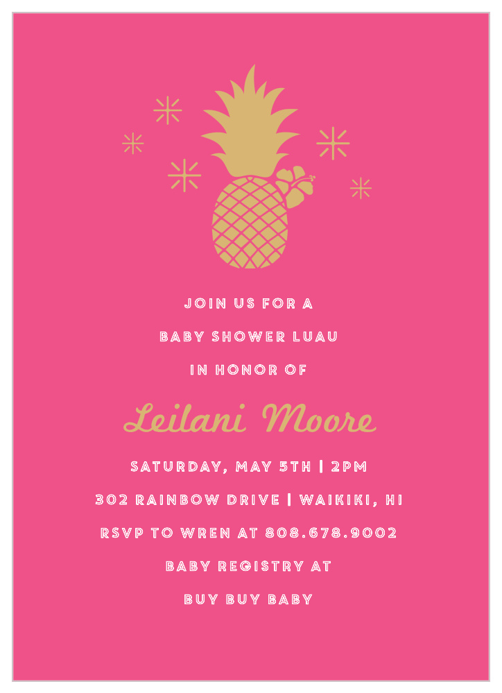 Pineapple baby hot sale shower invitations