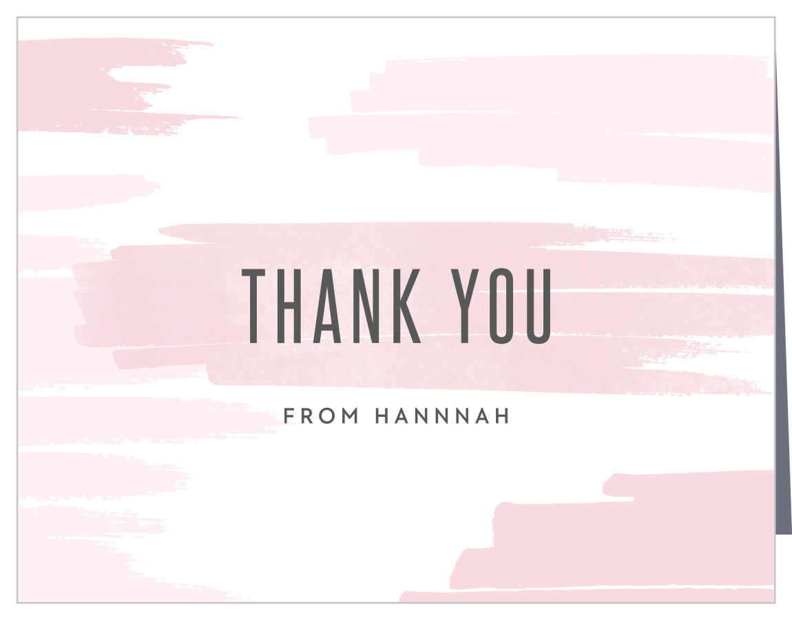 Pleasant Paintbrush Girl LDS Baptism Thank You Cards, image size:1150x900