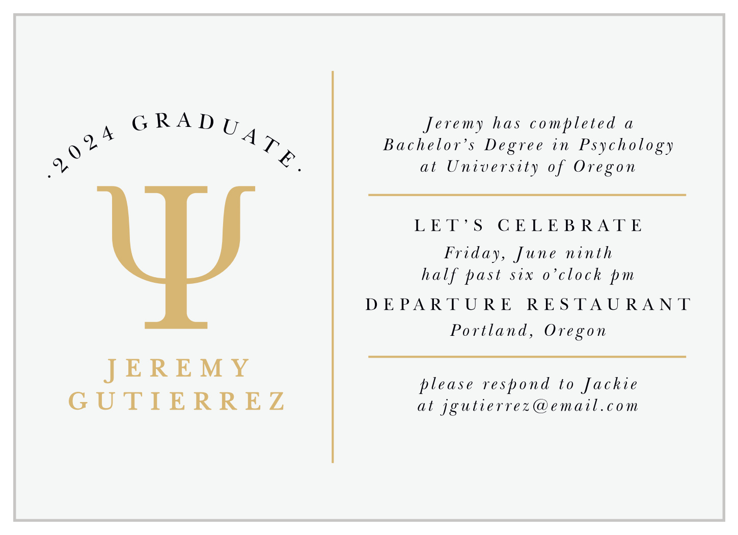 Psychology Grad Graduation Invitations by Basic Invite, image size:1449x1050