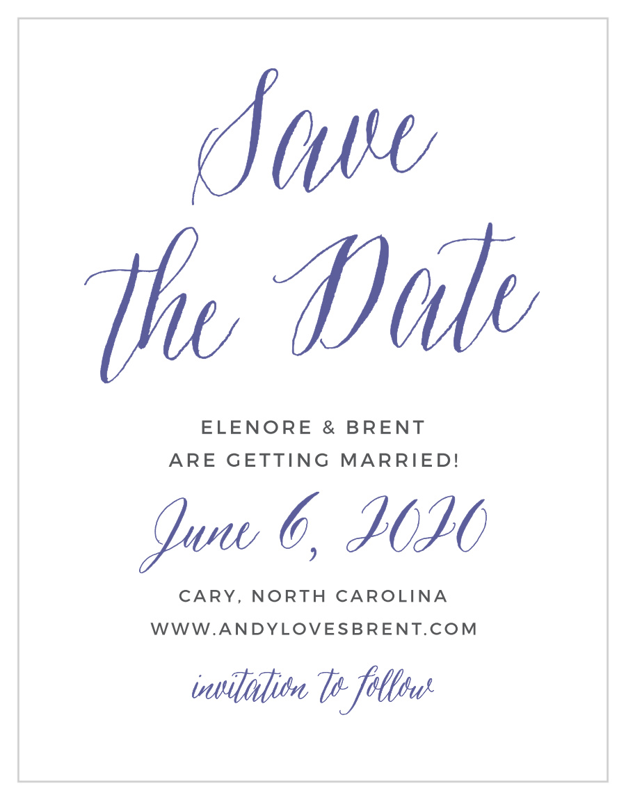 Rustic Script Save the Date Cards by Basic Invite