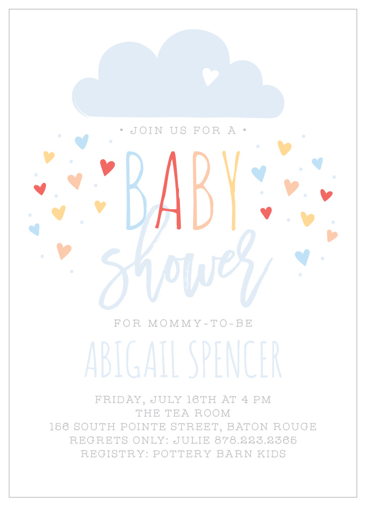 Showered with love cheap baby shower invitations