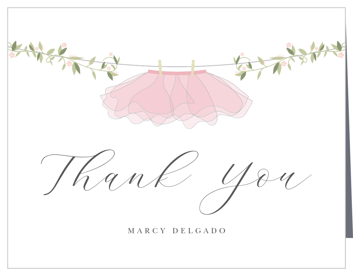Betaling pakke genstand Tutu Excited Baby Shower Thank You Cards