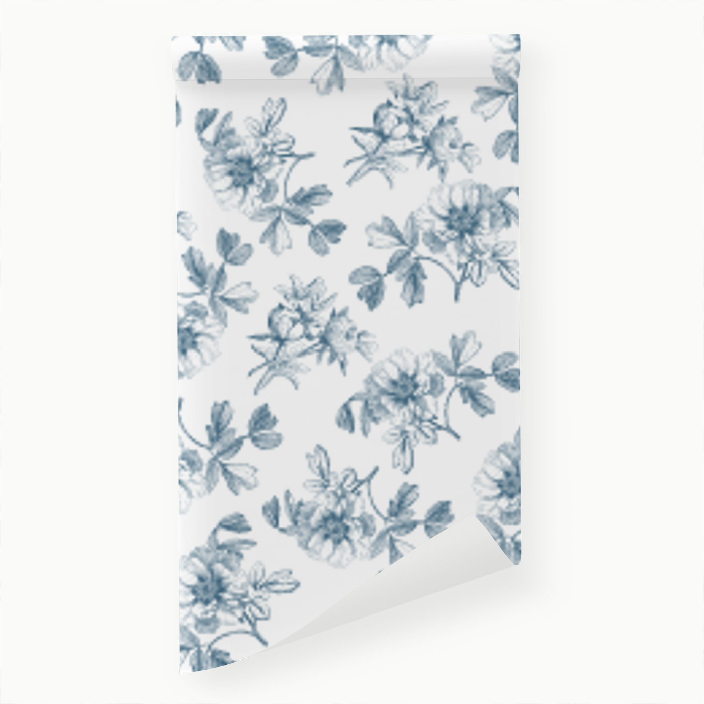 Vintage Rose Pink and Light Blue Wrapping Paper by Peony Road