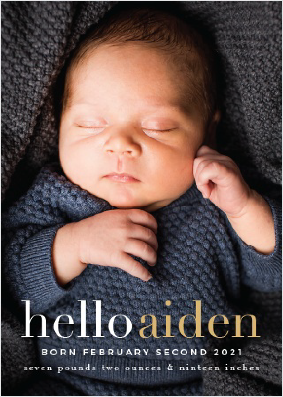 Baby Boy Birth Announcement - Golden Child