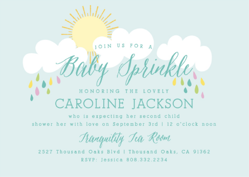 Baby Sprinkle Wording