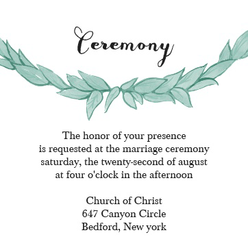 Ceremony Card Wording
