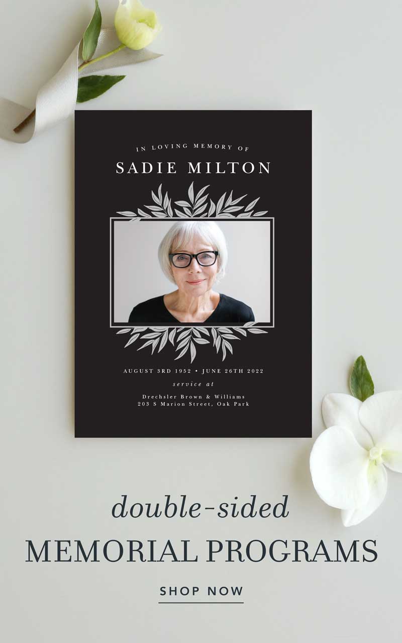 Flat memorial programs.