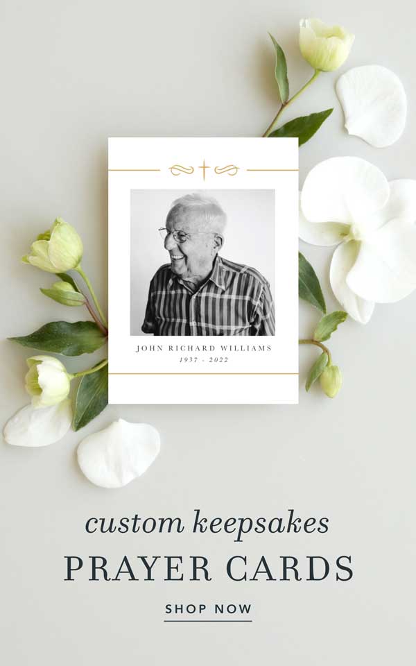 Custom keepsakes - prayer cards.