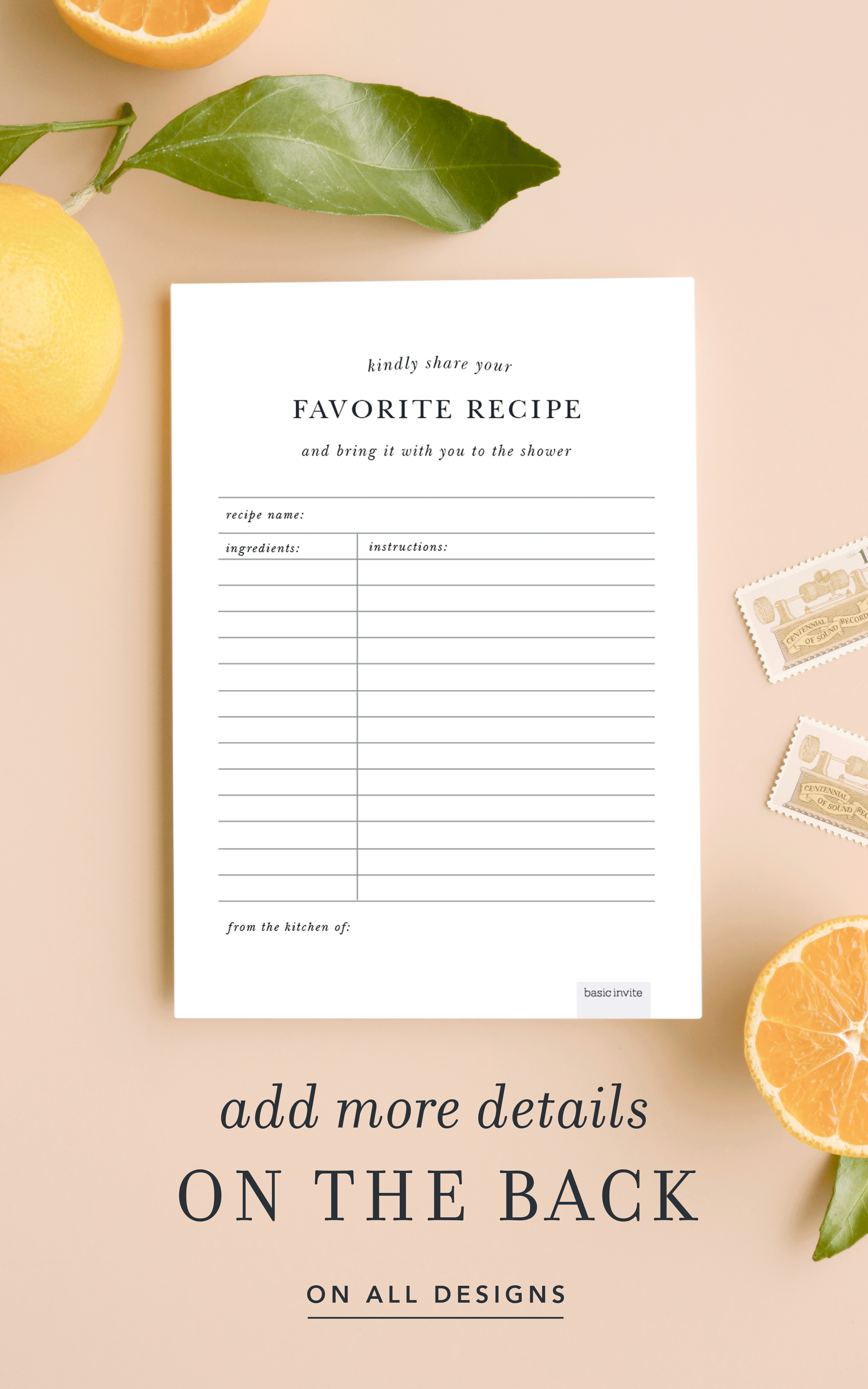 Add more details on the back!