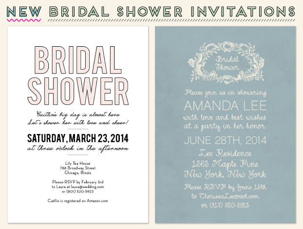 New bridal shower invitations examples.